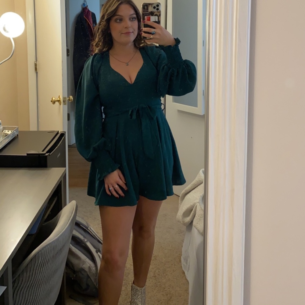 Green formal romper